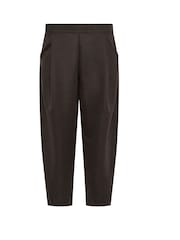 PixieGirl Petite Brown Textured Jersey Barrel Trousers - Image 5 of 5