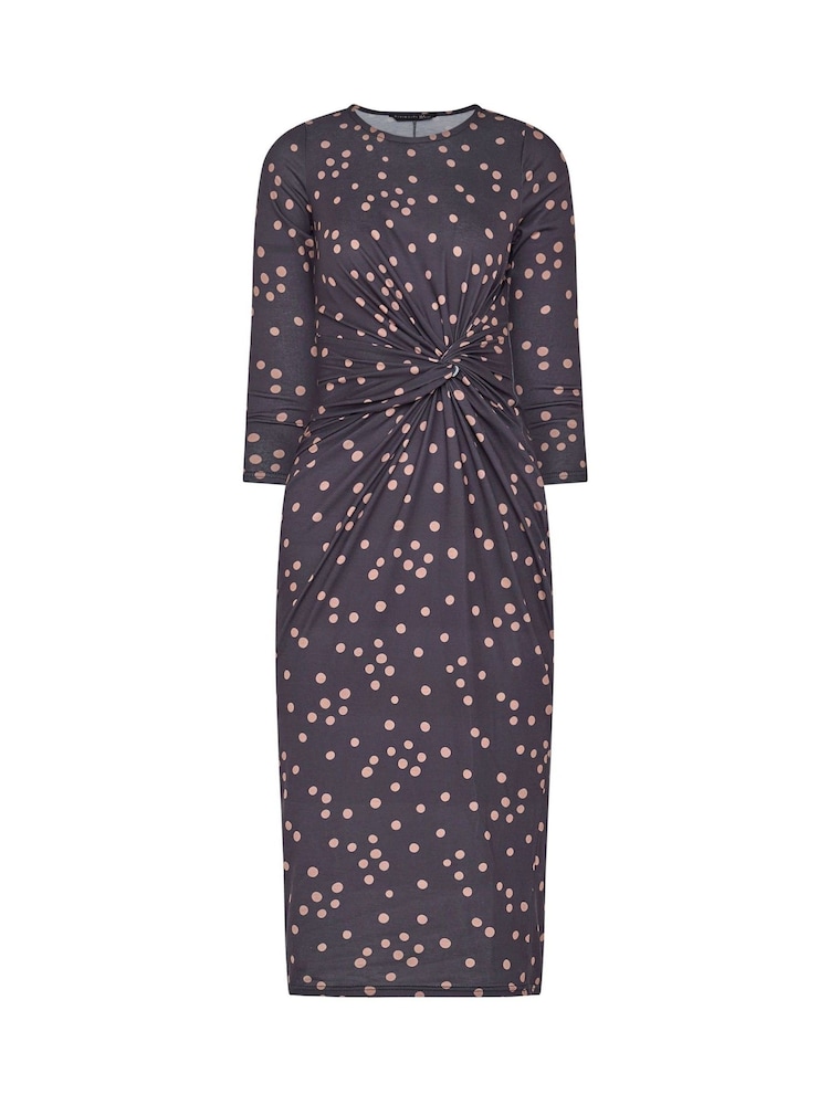 PixieGirl Petite Black Spot Print Twist Waist Maxi Dress - Image 5 of 5 PixieGirl Petite Black Spot Print Twist Waist Maxi Dress - Image 5 of 5