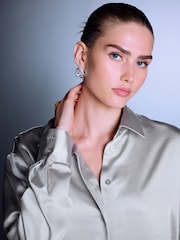 Silver Satin Long Sleeve Shirt - Image 5 of 8