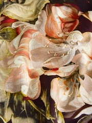 Ashmolean Museum x Next Wine Floral Print Satin Short Sleeve T-Shirt - Image 7 of 7