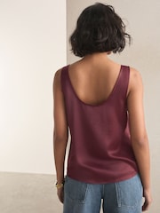 Vinrød - Satin Scoopneck Cami Top - Billede 4 af 8