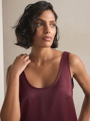 Vinrød - Satin Scoopneck Cami Top - Billede 5 af 8