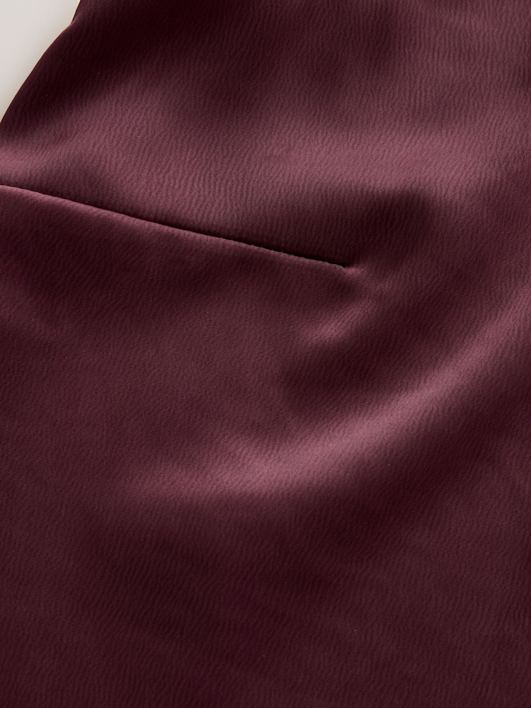 Vinrød - Satin Scoopneck Cami Top - Billede 8 af 8