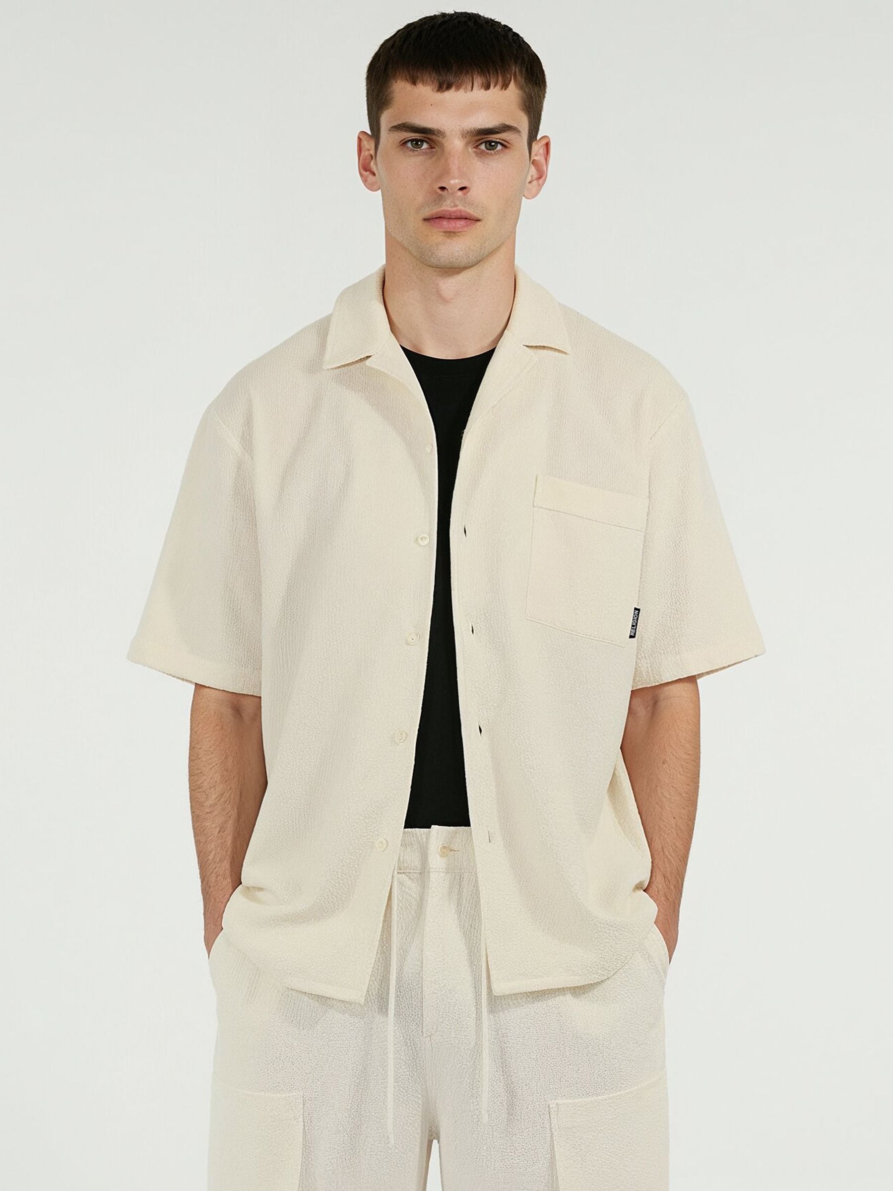 Buy Religion Cream Crinkle S/S Shirt from Next USA
