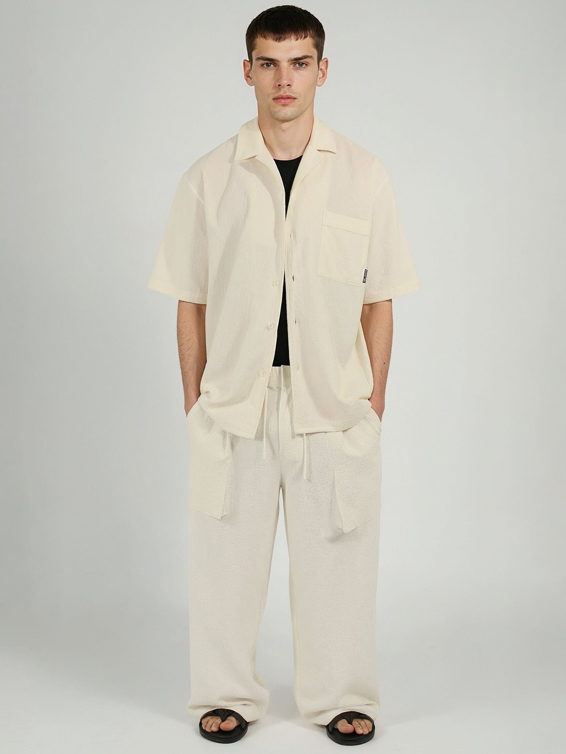 Buy Religion Cream Crinkle S/S Shirt from Next USA