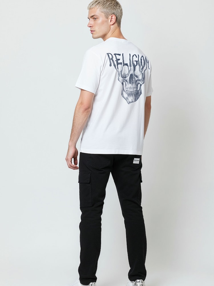 Religion White Dripping Skull T-Shirt - Image 4 of 4