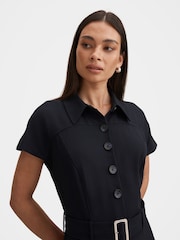 Forever New Blue Elora Crepe Shirt Dress - Image 3 of 4