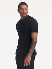 Religion Black Orson Slub Polo Shirt - Image 3 of 4