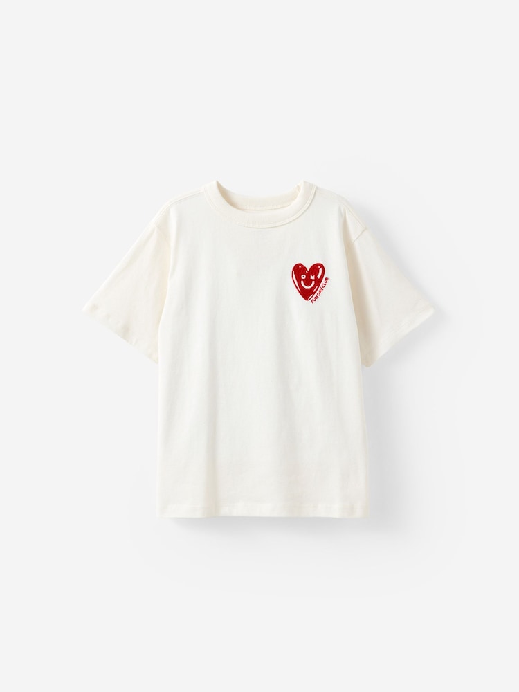 Cotton On White Poppy Oversize Graphic Print T-Shirt - Image 1 of 3