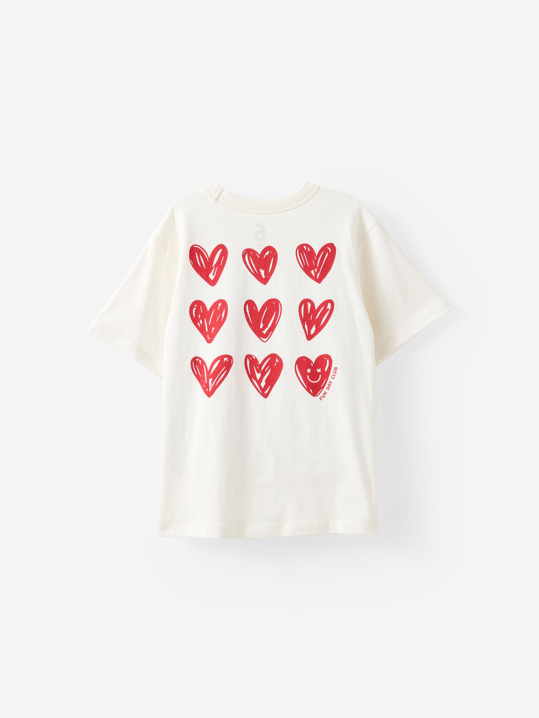 Buy Cotton On White/ Heart Print Poppy Oversized Back T-Shirt from