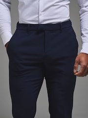 Blå - Skräddarsydda Athlete Muscle Fit Tech-kostymbyxor - Bild 4 av 6