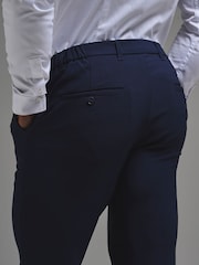 Blå - Skräddarsydda Athlete Muscle Fit Tech-kostymbyxor - Bild 5 av 6