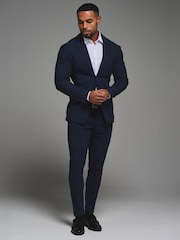Tailored Athlete Blue Muscle Fit Tech Suit Jacket - Image 1 of 7