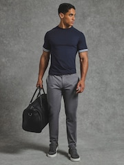 Tailored Athlete Dark Grey Muscle Fit Chino Trousers - Image 2 of 7