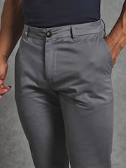 Tailored Athlete Dark Grey Muscle Fit Chino Trousers - Image 3 of 7