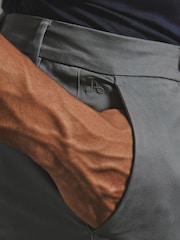 Tailored Athlete Dark Grey Muscle Fit Chino Trousers - Image 5 of 7