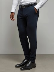 Tailored Athlete Blue Muscle Fit Essential Trousers - Image 1 of 7