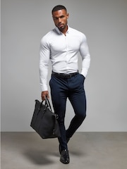 Tailored Athlete Blue Muscle Fit Essential Trousers - Image 2 of 7