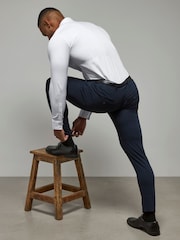 Tailored Athlete Blue Muscle Fit Essential Trousers - Image 3 of 7