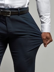 Tailored Athlete Blue Muscle Fit Essential Trousers - Image 4 of 7
