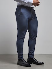 Tailored Athlete Light Blue Muscle Fit Essential Trousers - Image 1 of 7