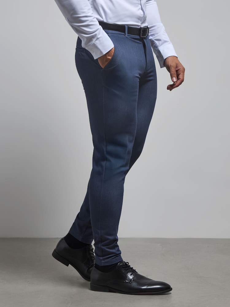 Tailored Athlete Light Blue Muscle Fit Essential Trousers - Image 2 of 7