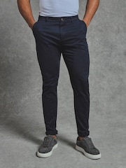 Tailored Athlete Blue Muscle Fit Chino Trousers - Image 1 of 6