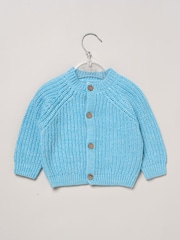 Rock-A-Bye Baby Boutique Blue Little Bear Embroidered Knitted Cardigan - Image 1 of 3