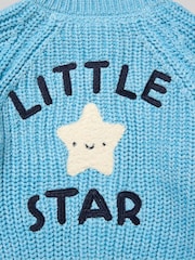 Rock-A-Bye Baby Boutique Blue Little Bear Embroidered Knitted Cardigan - Image 3 of 3