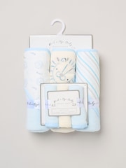 Rock-A-Bye Baby Boutique Baby Blue Hooded Towels And Wash Cloth Set 3 Pack - Image 1 of 3