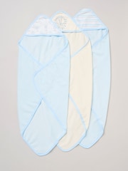 Rock-A-Bye Baby Boutique Baby Blue Hooded Towels And Wash Cloth Set 3 Pack - Image 2 of 3