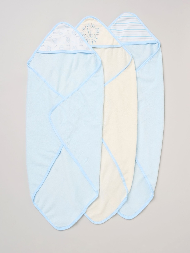 Rock-A-Bye Baby Boutique Baby Blue Hooded Towels And Wash Cloth Set 3 Pack - Image 2 of 3