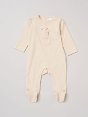 Hellbeige - Rock-A-Bye Baby Boutique Sleepsuit With Appliqué Bear With Cloud Pocket - Bild 2 von 3