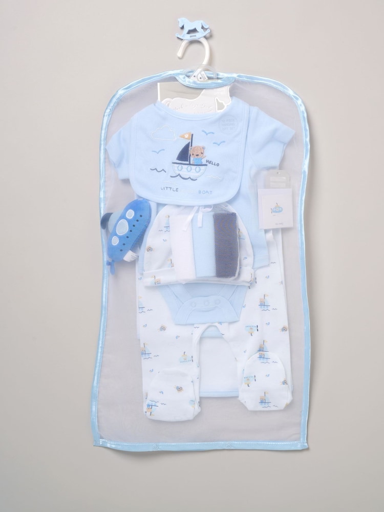 Rock-A-Bye Baby Boutique Blue - Bear and Boat Print Hanging Gift Set 10 Piece - Image 2 of 6 Rock-A-Bye Baby Boutique Blue - Bear and Boat Print Hanging Gift Set 10 Piece - Image 2 of 6
