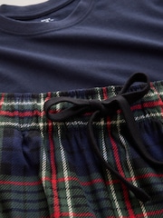 Azul marino - Conjunto de pijama de punto a cuadros de manga corta - Imagen 18 de 19
