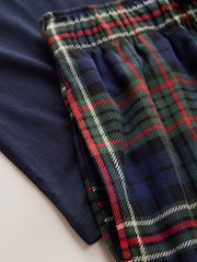 Azul marino - Conjunto de pijama de punto a cuadros de manga corta - Imagen 19 de 19