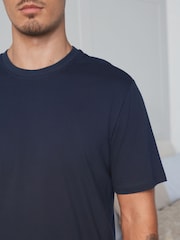 Navy Blue Short Sleeve Cosy Check Jersey Pyjamas Set - Image 6 of 7