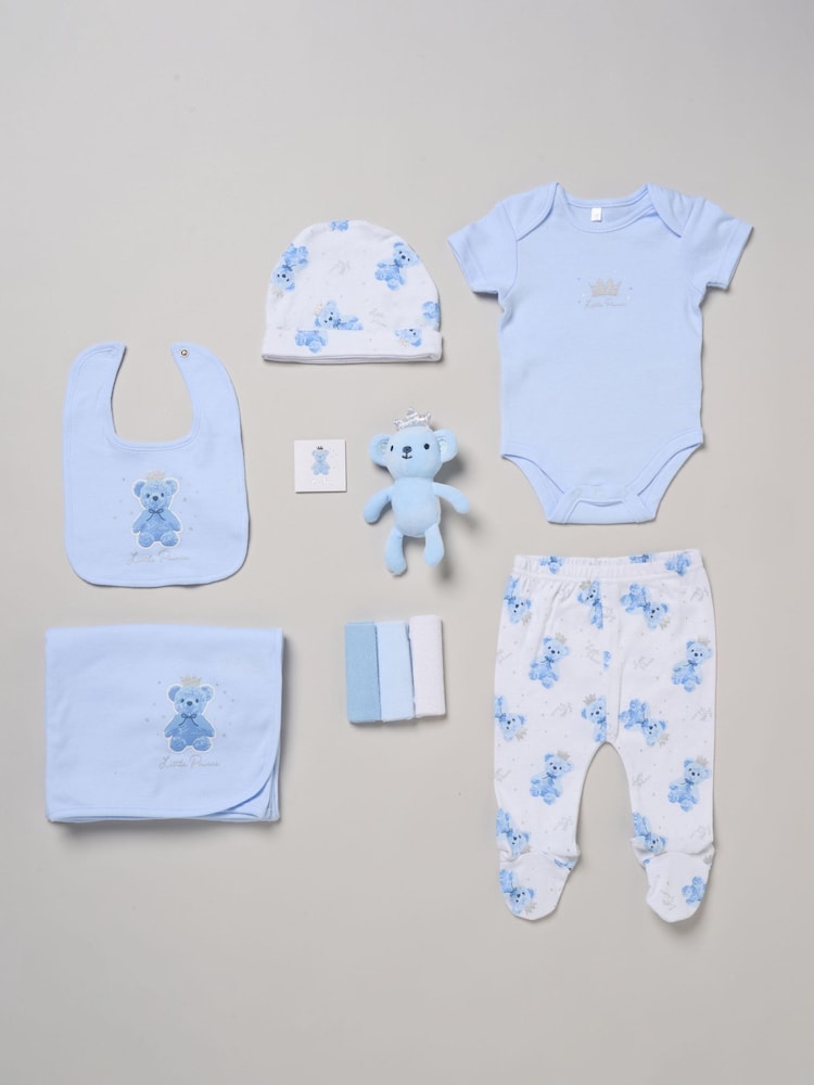 Rock-A-Bye Baby Boutique Blue - Little Prince Print Little Gent Hanging Gift Set 10 Piece - Image 1 of 6