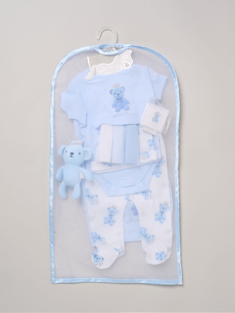 Rock-A-Bye Baby Boutique Blue - Little Prince Print Little Gent Hanging Gift Set 10 Piece - Image 2 of 6