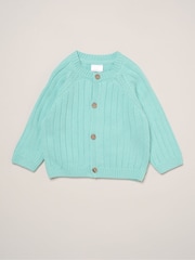 Rock-A-Bye Baby Boutique Green Little Bear Embroidered Knitted Cardigan - Image 1 of 4