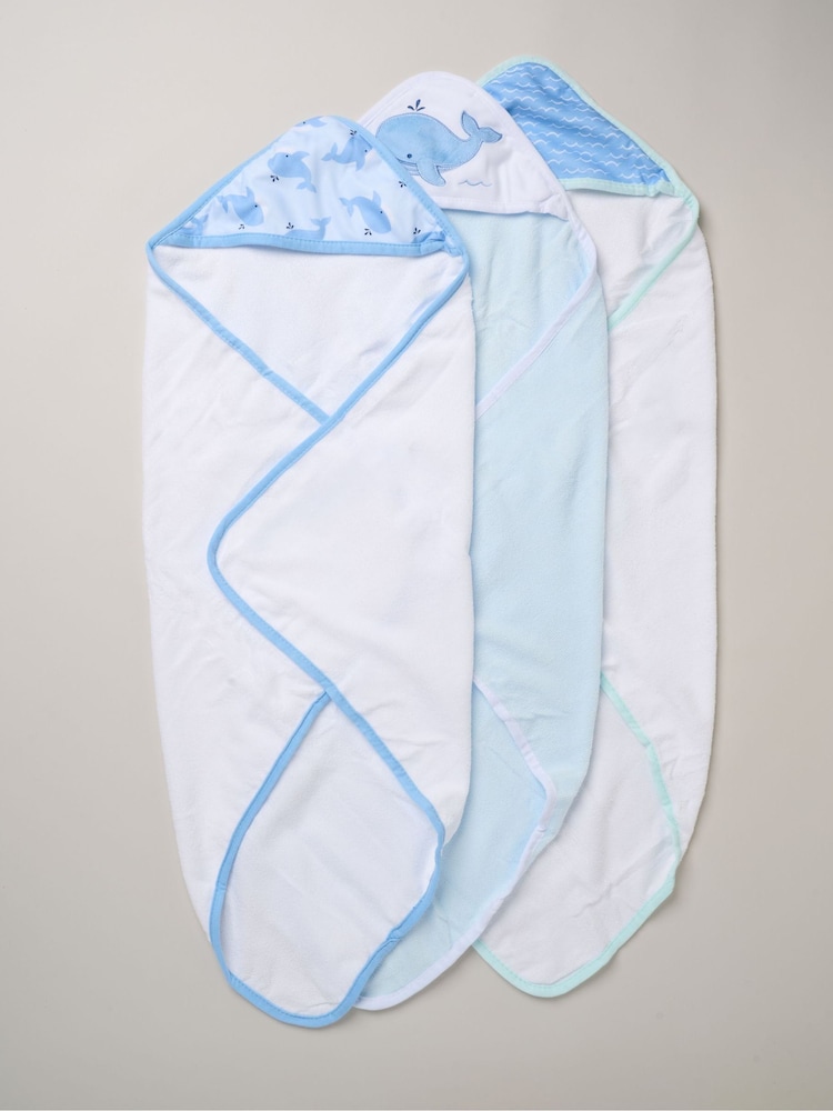 Rock-A-Bye Baby Boutique Sky Blue Hooded Towels And Wash Cloth Set 3 Pack - Image 2 of 3 Rock-A-Bye Baby Boutique Sky Blue Hooded Towels And Wash Cloth Set 3 Pack - Image 2 of 3