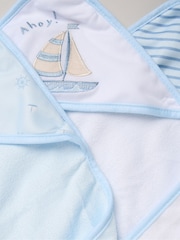 Rock-A-Bye Baby Boutique Light Blue Hooded Towels And Wash Cloth Set 3 Pack - Image 2 of 3