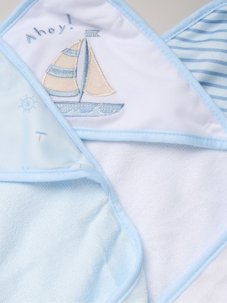 Rock-A-Bye Baby Boutique Light Blue Hooded Towels And Wash Cloth Set 3 Pack - Image 2 of 3 Rock-A-Bye Baby Boutique Light Blue Hooded Towels And Wash Cloth Set 3 Pack - Image 2 of 3