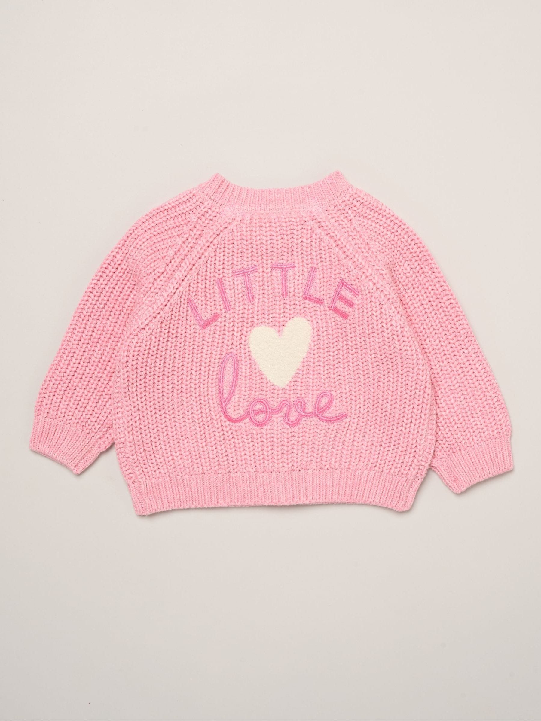 Little Love Embroidered Kids Knitted Cardigan - - Image 3