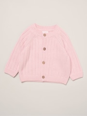 Rock-A-Bye Baby Boutique Light Pink Little Bear Embroidered Knitted Cardigan - Image 1 of 4