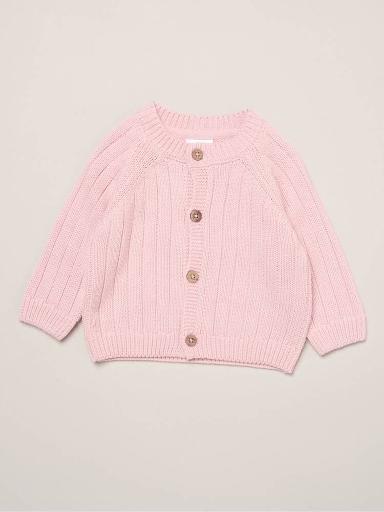 Rock-A-Bye Baby Boutique Light Pink Little Bear Embroidered Knitted Cardigan - Image 1 of 4