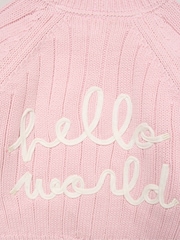 Rock-A-Bye Baby Boutique Light Pink Little Bear Embroidered Knitted Cardigan - Image 3 of 4