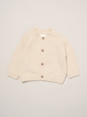 Rock-A-Bye Baby Boutique Brown Little Bear Embroidered Knitted Cardigan - Image 1 of 4