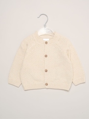 Rock-A-Bye Baby Boutique Brown Little Bear Embroidered Knitted Cardigan - Image 3 of 4