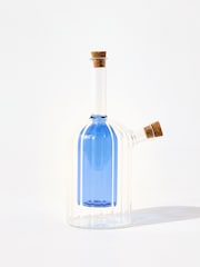Oliver Bonas Blue Olio Glass Oil & Vinegar Bottle - Image 4 of 5